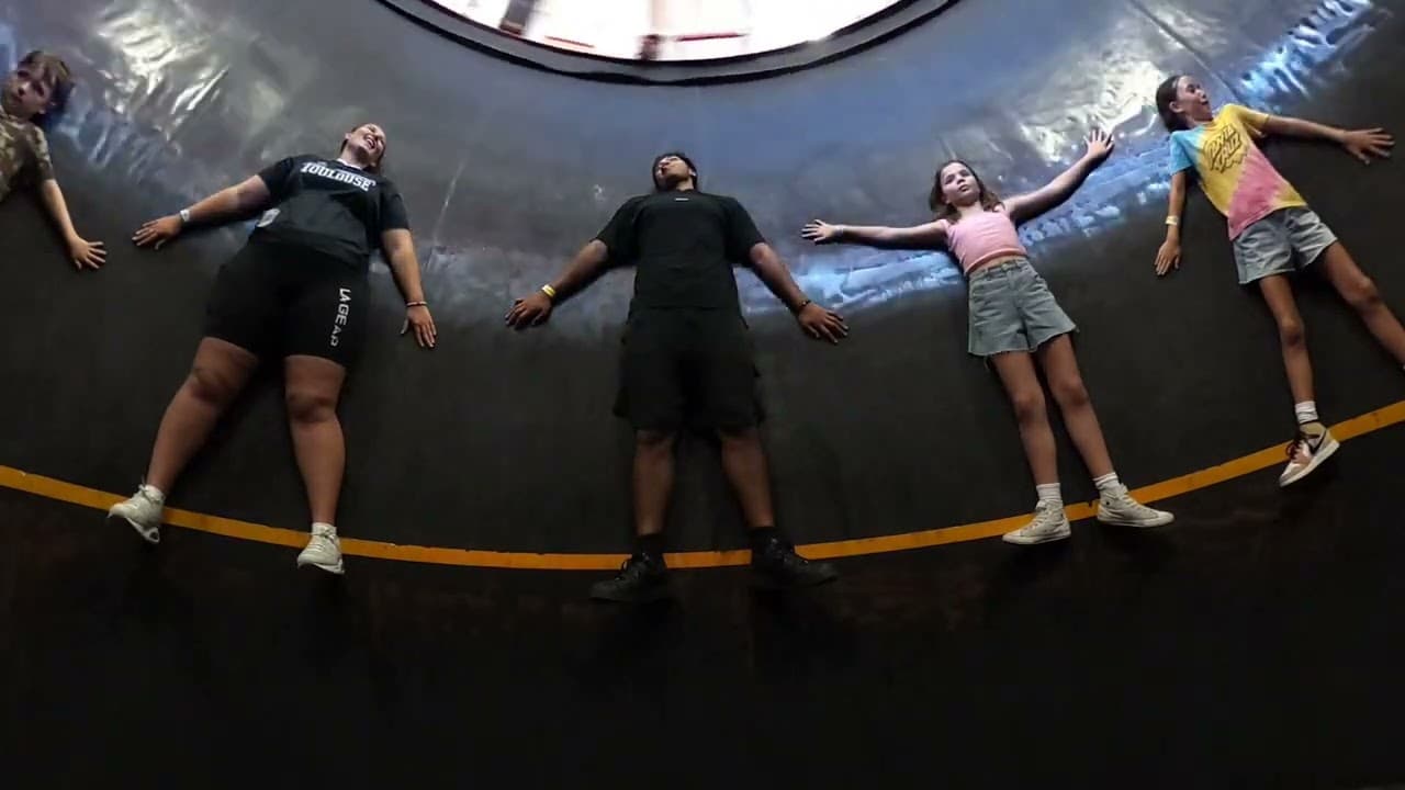 Riders spinning on the Rotor at Luna Park Sydney